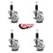 Service Caster 3'' Nylon Swivel 1-1/4'' Expanding Stem Caster Set with Brake, 4PK SCC-EX20S314-NYS-TLB-114-4 - alternate 4